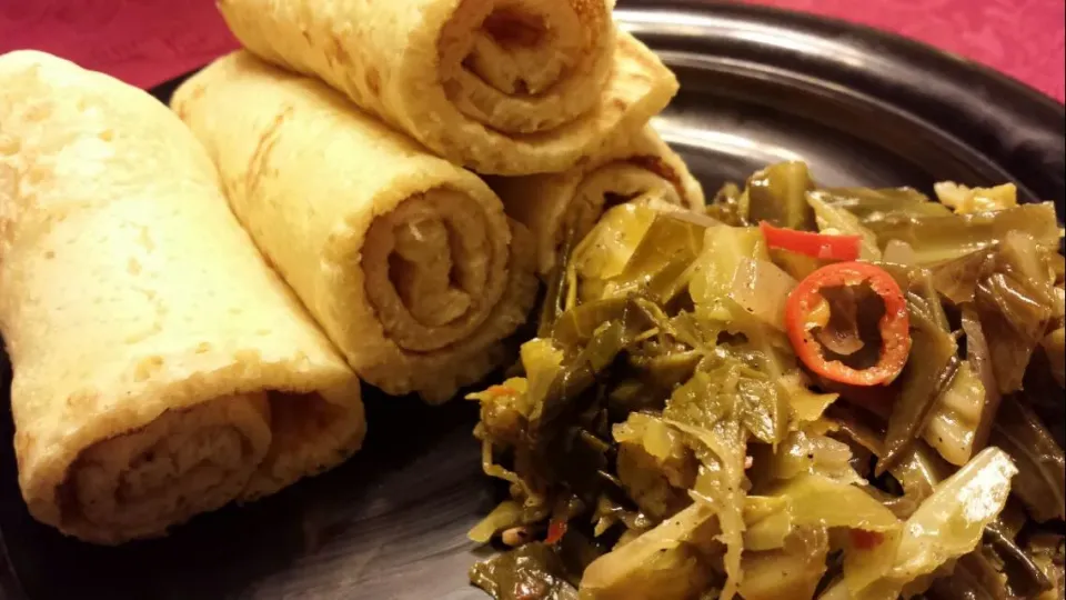 Ye'abesha Gomen (African Collard Greens) with Quick Injera #Cuisine africaine #greens #injera  #African cuisine|Culinary Kissesさん