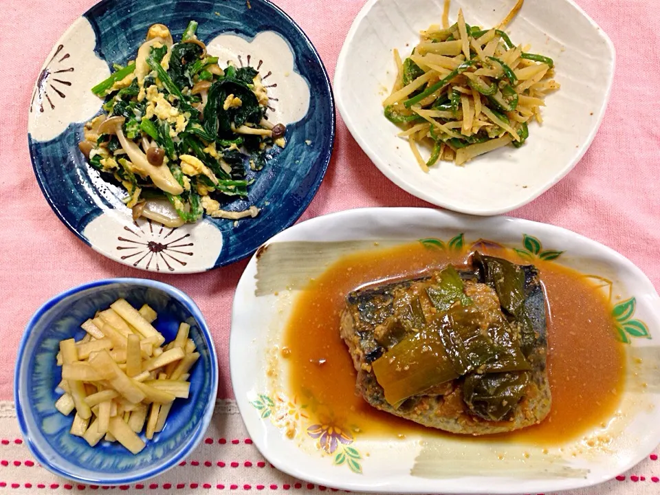 鯖の味噌煮晩ごはん☆|ほなさん