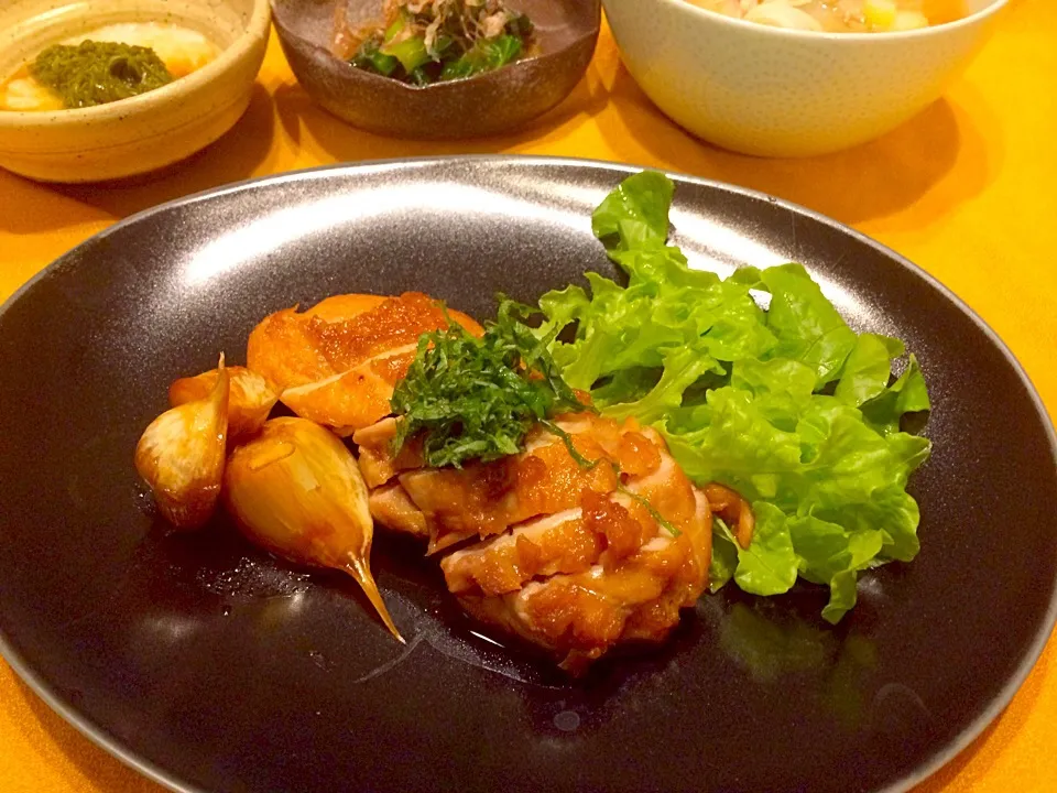 鶏肉とにんにくの醤油煮|まるまさん