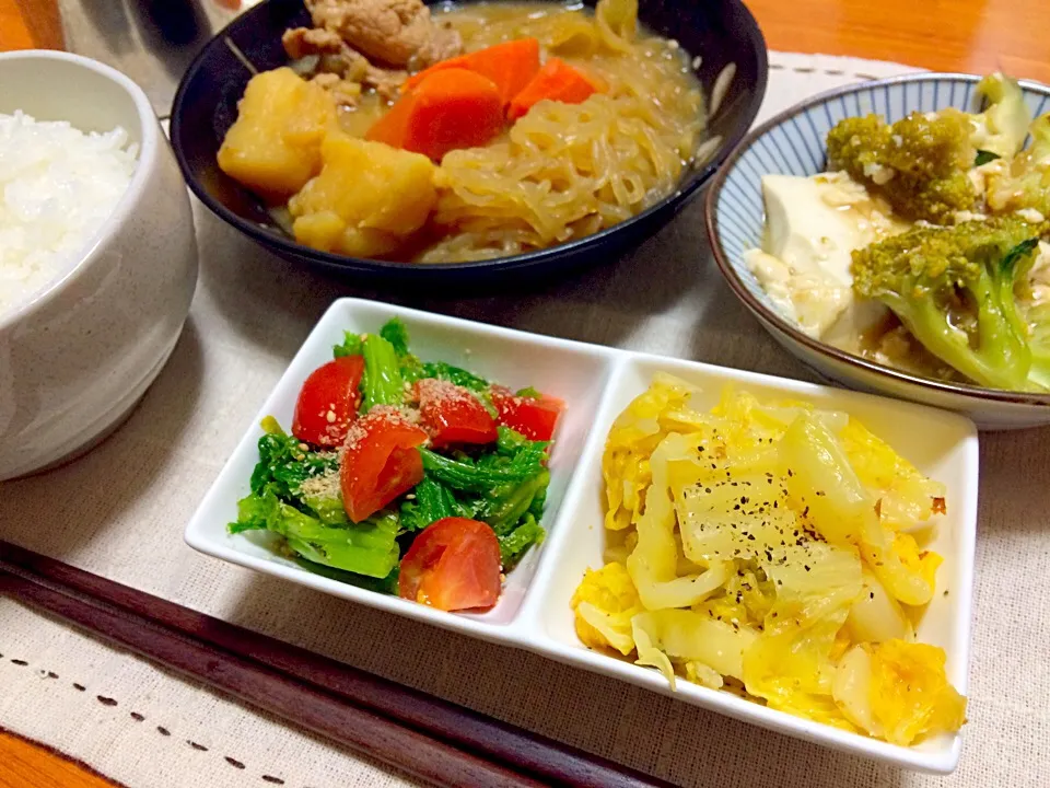 深夜1時の夕飯、、肉じゃが和定食風（＾ω＾）|coconutsさん