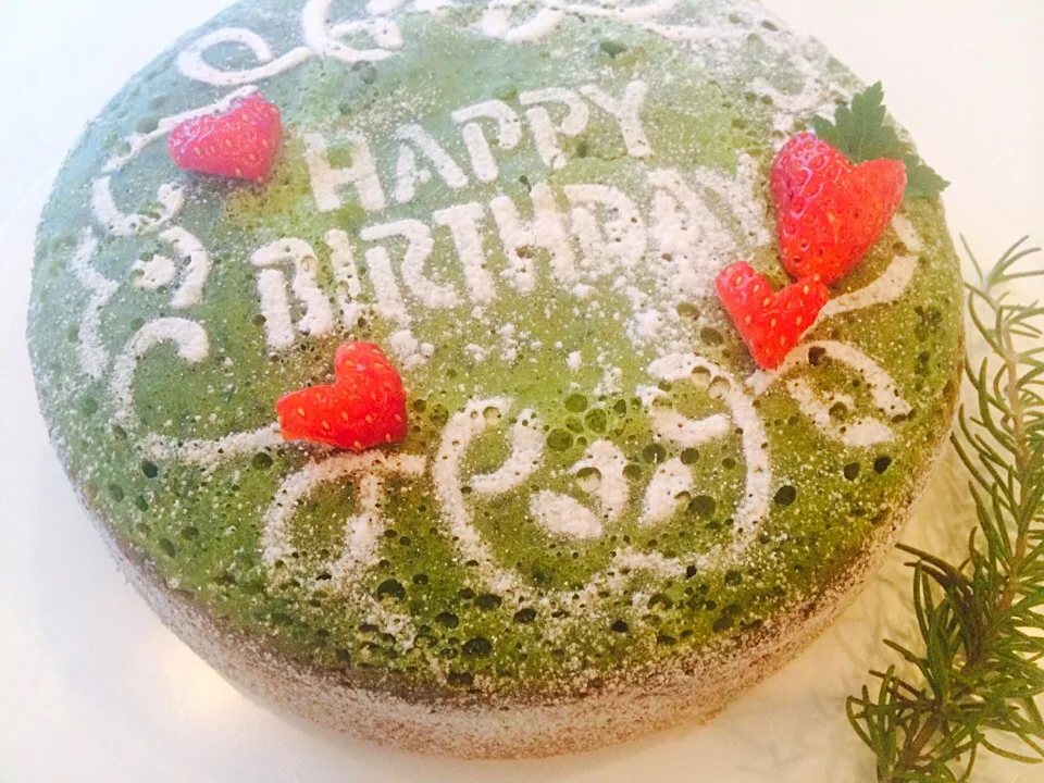 小松菜ケーキ♡お誕生日バージョン|いしいまきさん