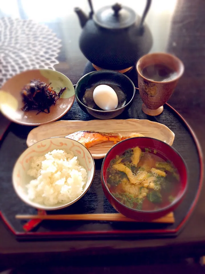 ある物で和朝食(*^^*)|青い空さん