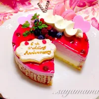 Snapdishの料理写真:記念日ケーキ♡断面|sayamamaさん