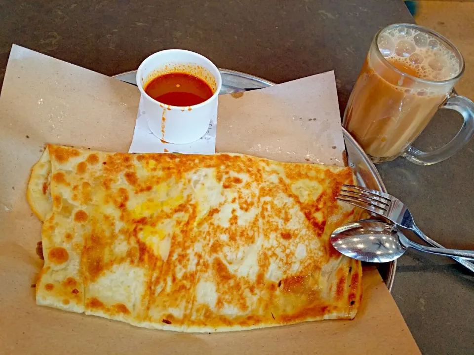 Egg & Cheese Prata + Teh Tarik 😙 😋 😋 😋 💕|🌷lynnlicious🌷さん