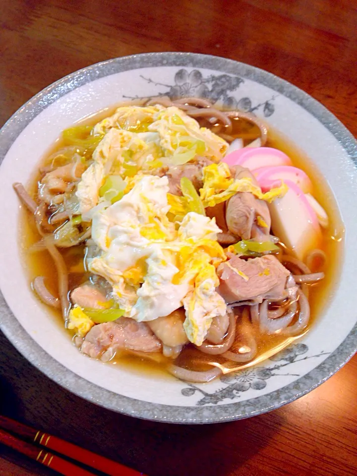 お夜食（＾ν＾）親子蕎麦  卵煮すぎちゃった！|ちーままさん