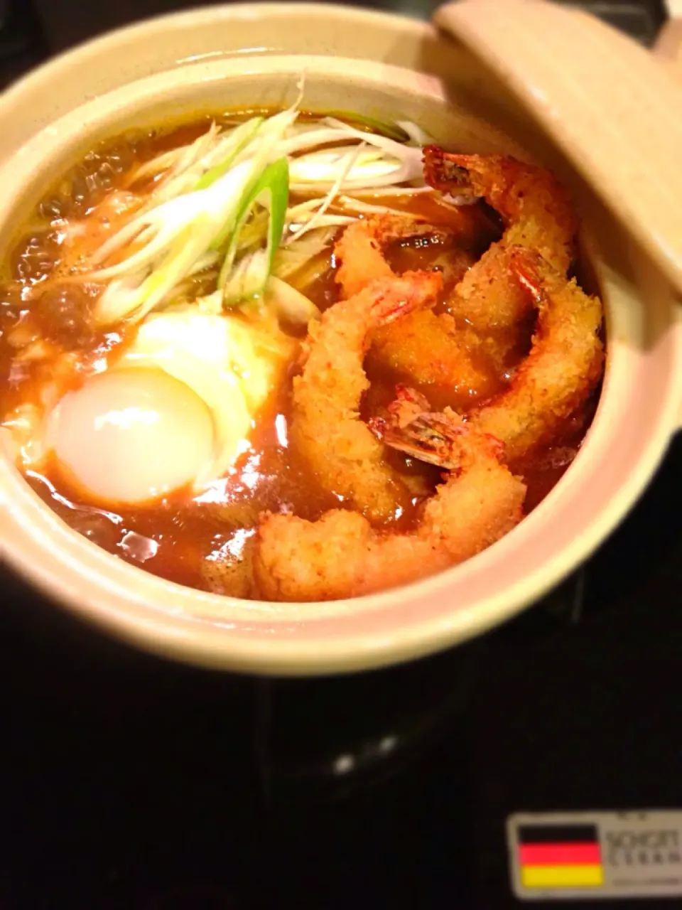 土鍋 de エビふりゃ〜カレーうどん|ひろりんさん