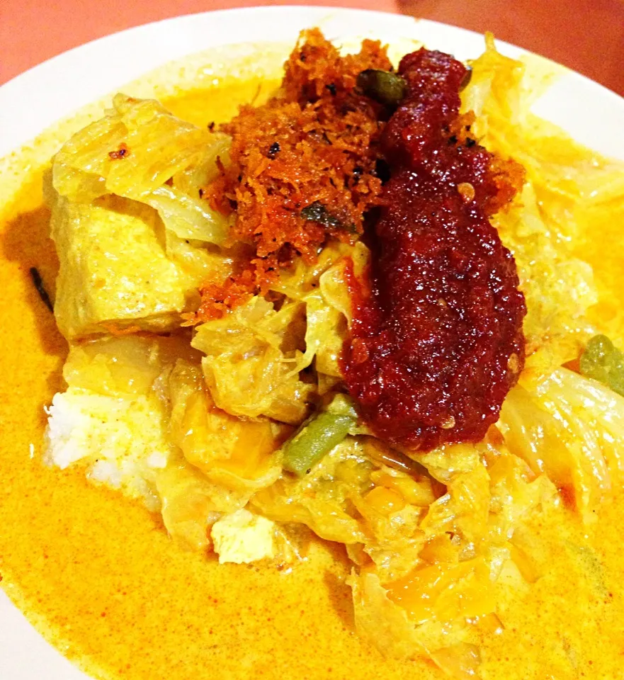 Lontong - vegetables cooked a spicy coconut curry served with compressed rice|coxiella24さん