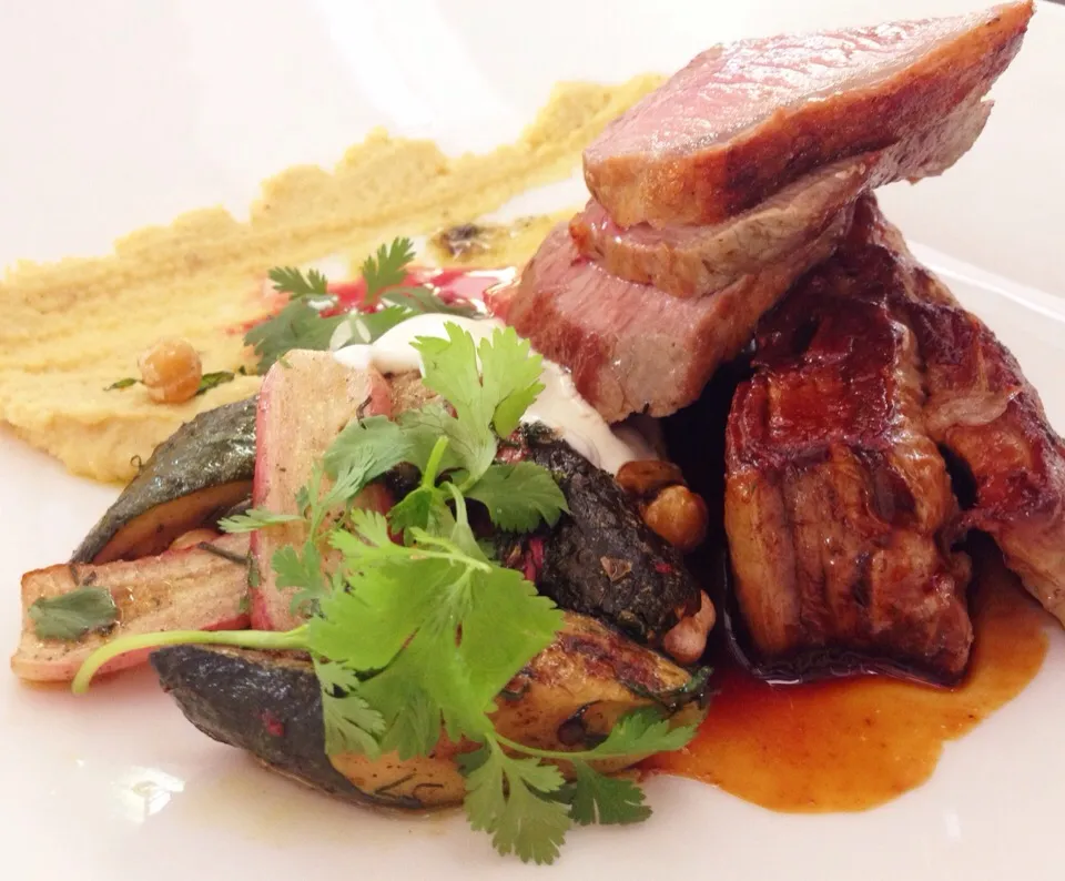 Tasmanian lamb loin and spiced eggplant and zucchini|Karen Yongさん