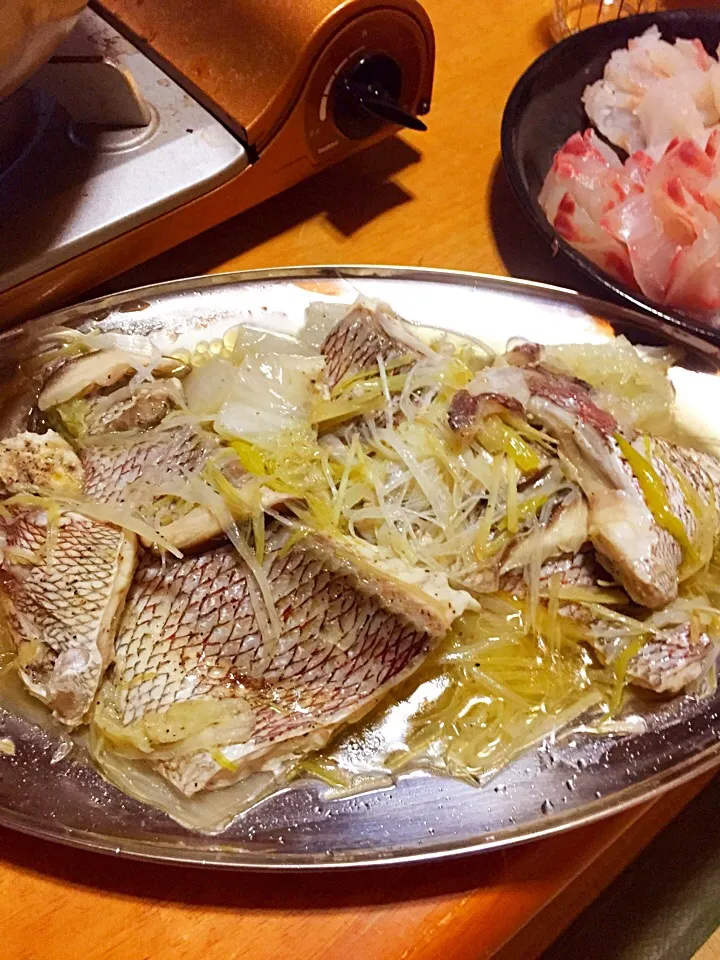 Snapdishの料理写真:鯛の中華蒸し|ほっけまんさん