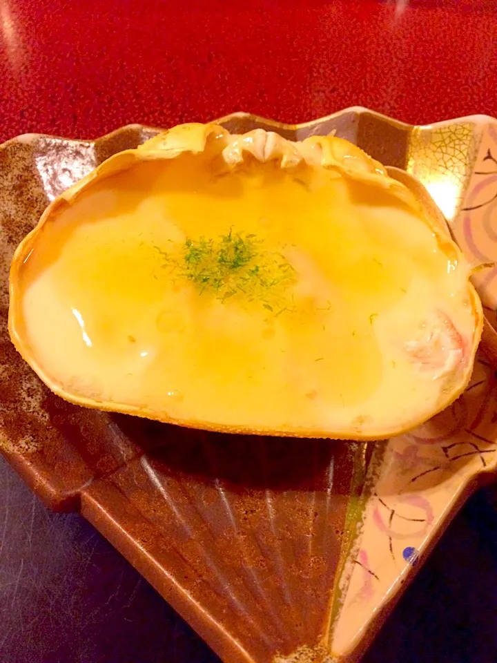 Snapdishの料理写真:蟹甲羅茶碗蒸し(^^)|Toru Satoさん