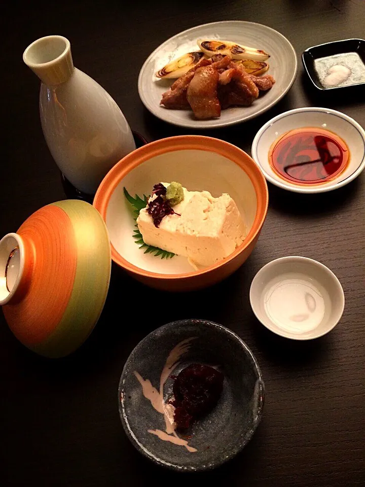 今日は久しぶりにお燗を🍶😚💕 湯葉と鴨のあい焼きと…|chieさん