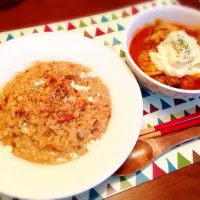 ポルチーニ茸のリゾット＆チキンとトマトのSTAUB蒸し|Akiko Hatanoさん