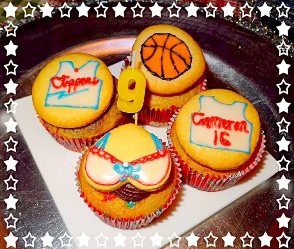 🏀Clippers Cupcakes for my son's 9th Birthday🏀
バスケットの練習後に配ります。(*^▽^*)|The Reinhartsさん