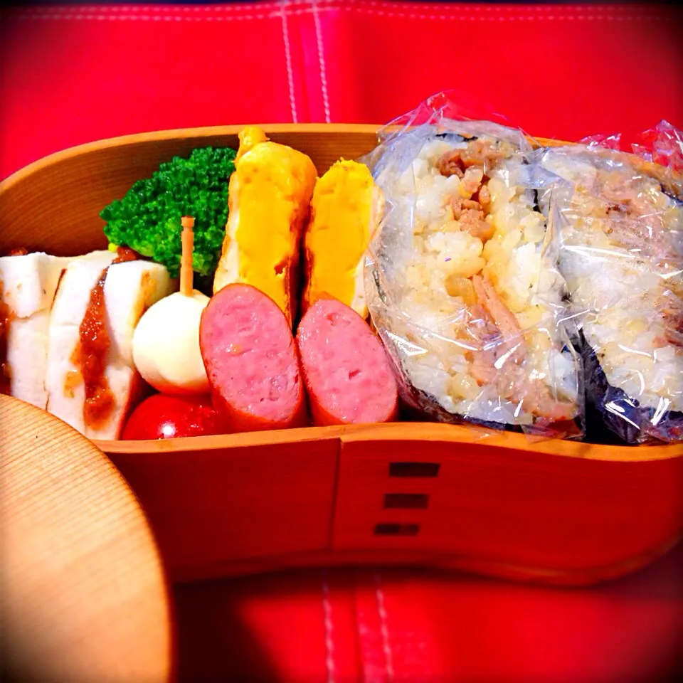 豚の生姜焼きおにぎらず弁当〜(^^)|みゆりんさん