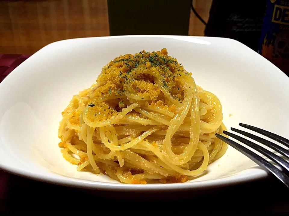 オヤジ特製『長崎産のからすみ＆博多明太子のパスタ！*\(^o^)/*』|TETSU♪😋さん