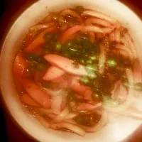 pea and pork scrap soup with korean style noodles|harry masonさん