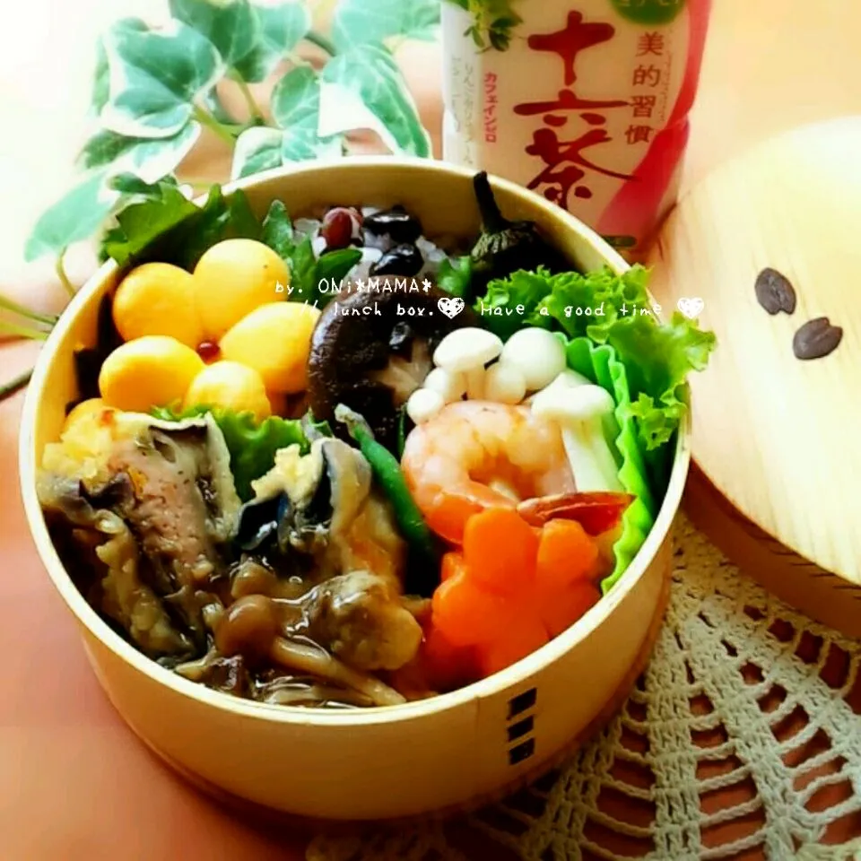 餡掛け茄子肉挟み揚げ
で娘のお弁当♬|ONI*MAMA*さん