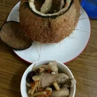 Chicken with Chinese herbs soup in Coconut|LeLyさん