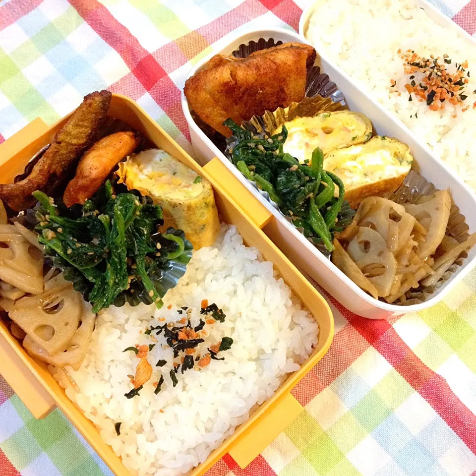 Snapdishの料理写真:中3&旦那弁当 11.10.2014|みっちょさん