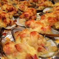 Snapdishの料理写真:Baked mussels|joさん