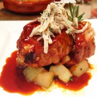 Snapdishの料理写真:Pork belly with roasted potatoes and celeriac salad|Karen Yongさん