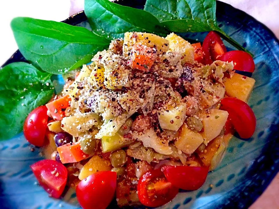 温野菜と豆のマスタード風味のサラダ|ぷっくりんこ💙さん