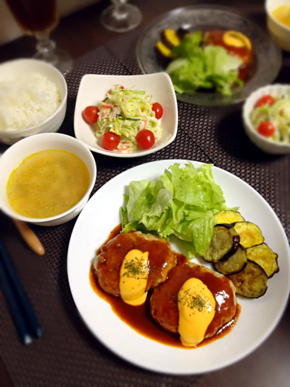 豆腐ハンバーグの晩ご飯|mikaさん