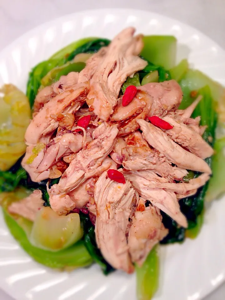 Green Mustard Cold Chicken salad|Allissa Zhaoさん