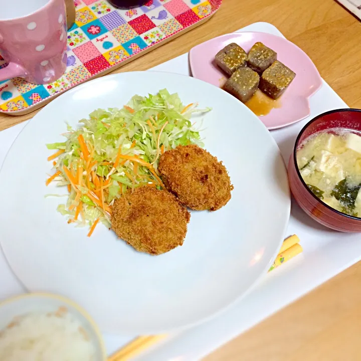 サツマイモコロッケと田楽味噌な夕飯|ちーさん