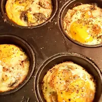 Baked egg with mushrooms & beef salami|Anggia Andhitaさん