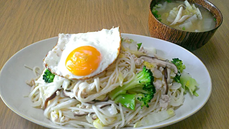 半田そうめんで塩やきそばランチ|みあこさん