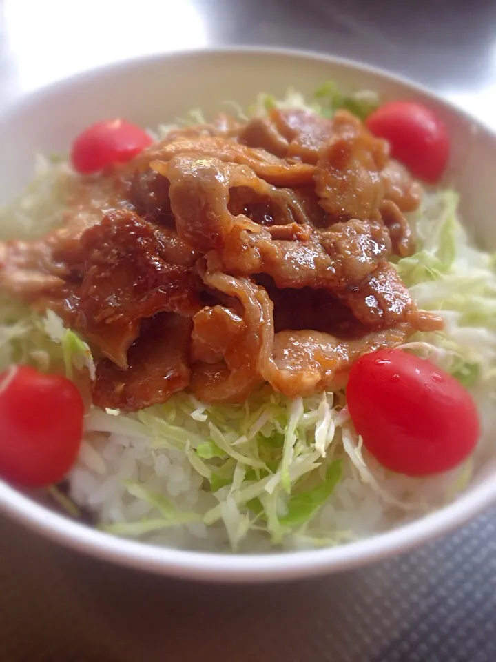 超簡単2段重ね豚味噌丼弁当|はせさん