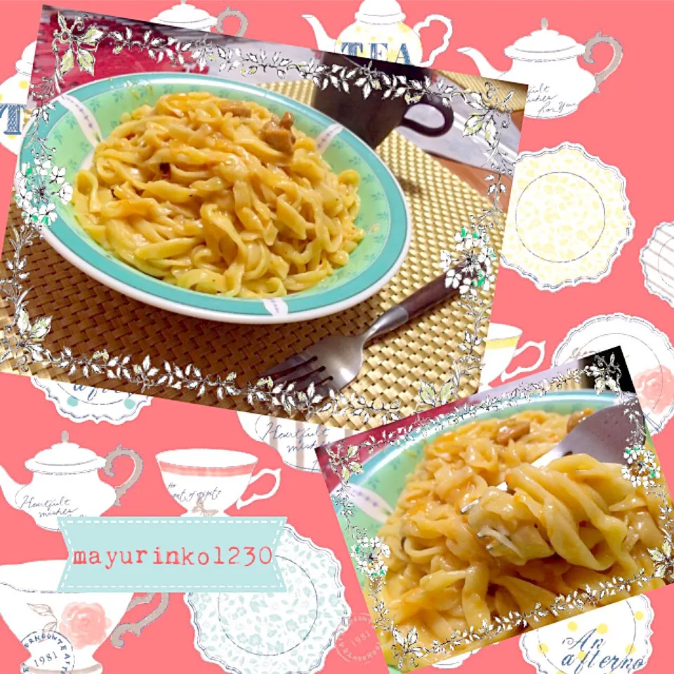 Snapdishの料理写真:主人作☆セモリナ粉＋春恋で麺が美味しいシンプル手打ちパスタ|em12415さん