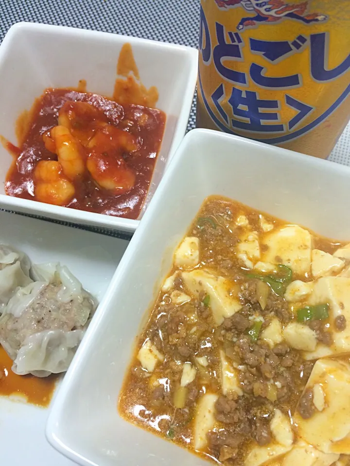 エビチリ、麻婆豆腐、焼売で🍺|Satomi Ichikawaさん