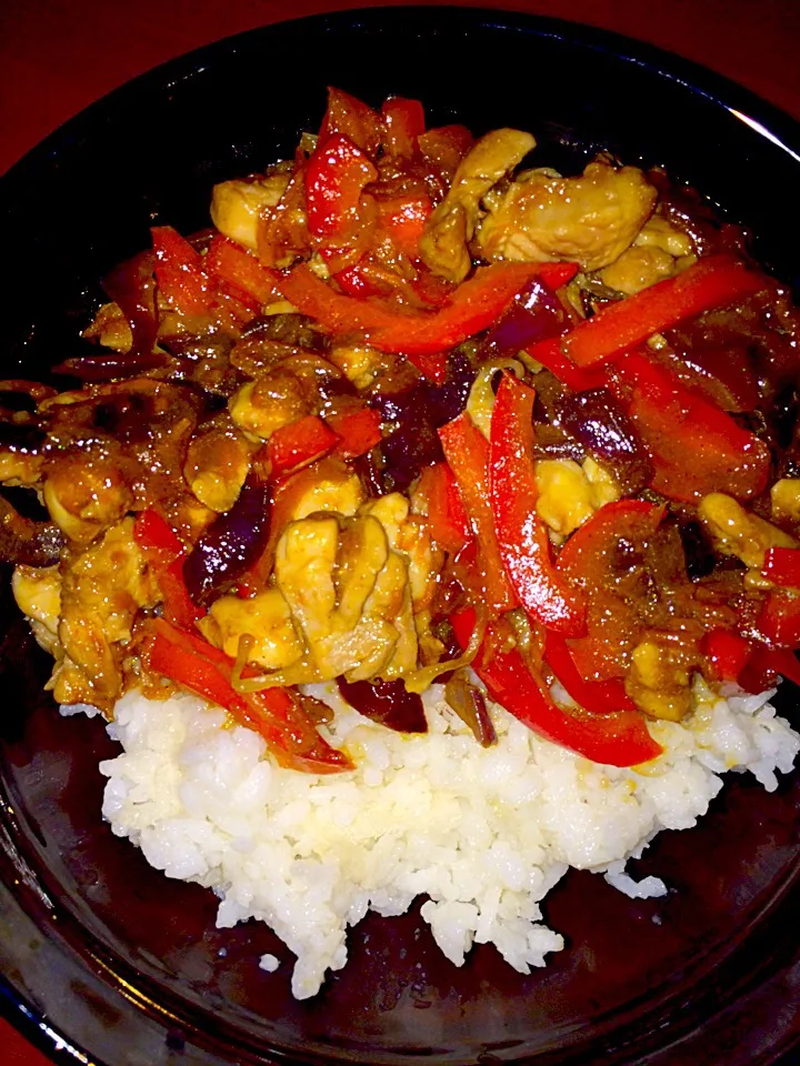 Black pepper chicken with rice😊|Dr.Aimie Amalinaさん