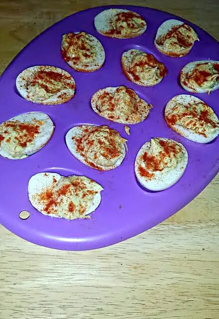 Snapdishの料理写真:My Friend Made Creamy Southern Deviled Eggs #Eggs #Appetizer #Spicy #Southern My Cousin  Funeral After Services Repass Food #RIP Ayanna ➕ 😇 #CelebrationOfLife #|Alisha GodsglamGirl Matthewsさん