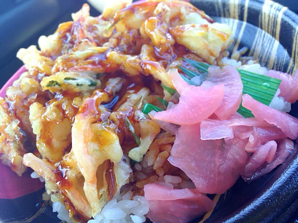 営業マンの昼ごはん ミニかき揚げ丼|ぽんたさん