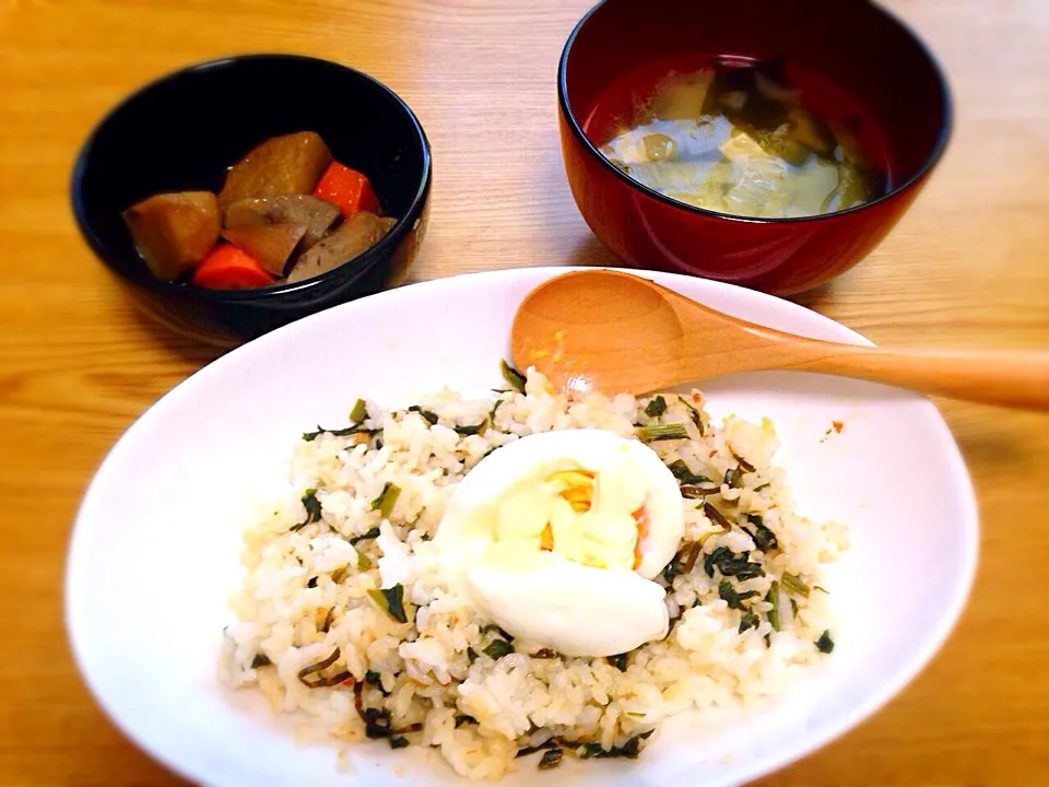 昨日のカブの葉で混ぜご飯|maさん