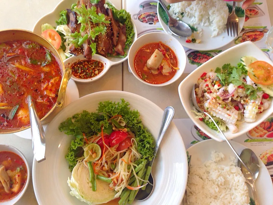 Tom Yum Kung, Somtam, other thai style dishes|Nene_thefoodsさん