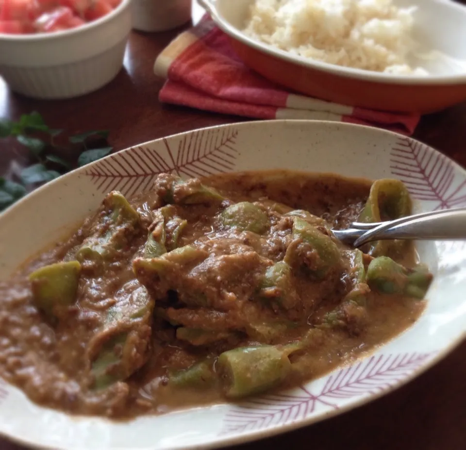 甘長唐辛子と黒ひよこ豆ペーストのカレー|まちまちこさん