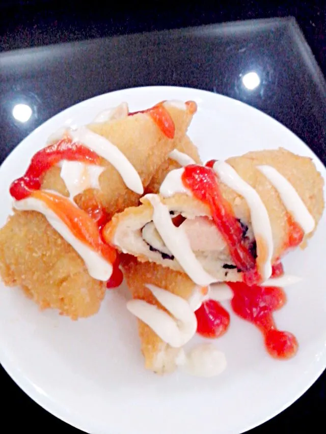 Roller Bread with Sosis and Nori|meilizaさん