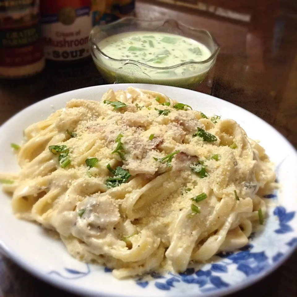 Fetuccine Carbonara with Cheddar and Parmesan Cheese ala Belle|ChefNurseBelleさん