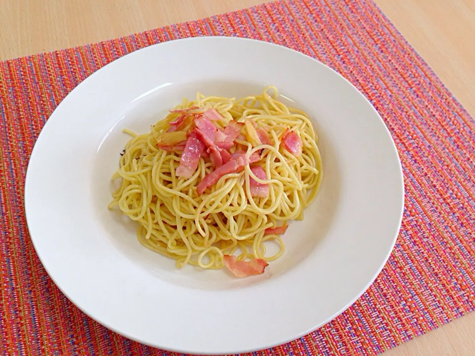 中華麺でペペロンチーノ|かなえさん