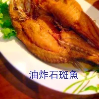 Snapdishの料理写真:Fried sun dried Seabass with sweet fish sauce|Gatonama Gartoonさん