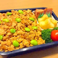 Snapdishの料理写真:挽き肉炒め丼弁当|のぞみさん