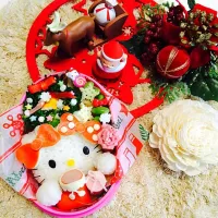 Snapdishの料理写真:クリスマス🎄が待ちどうしいダブルリボンのキティちゃん