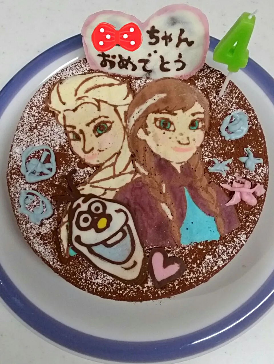 Snapdishの料理写真:お誕生日デコケーキ アナと雪の女王|いくさん