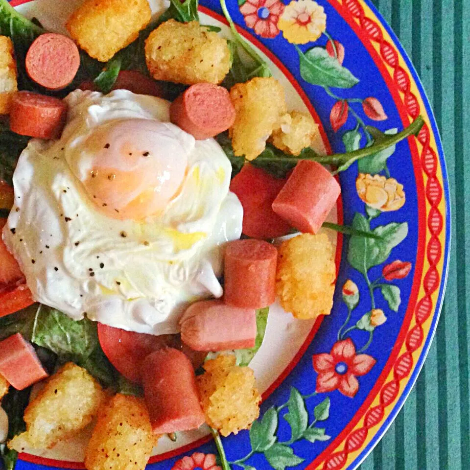 Poached egg,  rocket salad & mini hashbrown #homemade #healthy #eggs|Nomee Celciusさん