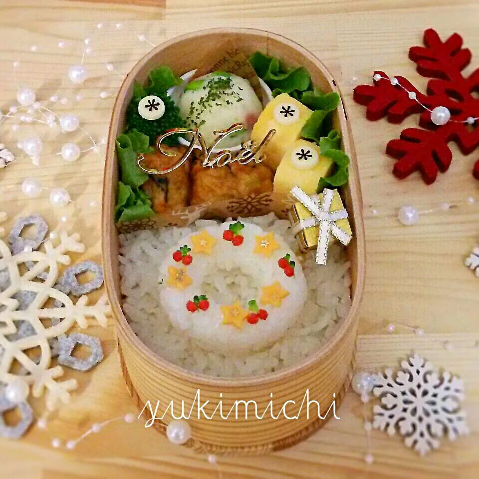 ホワイトクリスマスリースのお弁当♪|Michiyo Kasadaさん