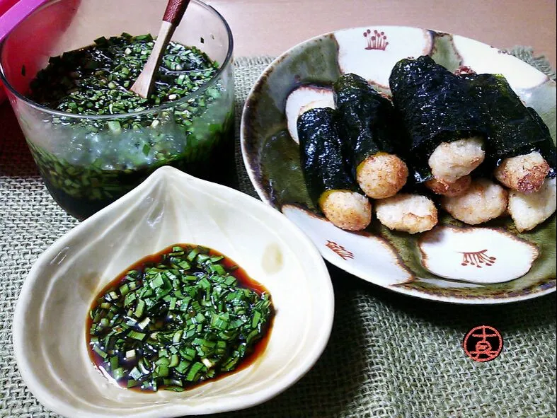 美穂''さんのニラ醤油✱大和芋の明太磯辺揚げに添えて♪|真希さん